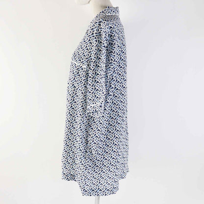 BURBERRY Short sleeve shirt 8048782 Main: 100% silk, Part: 100% silk blue white navy Women 40
