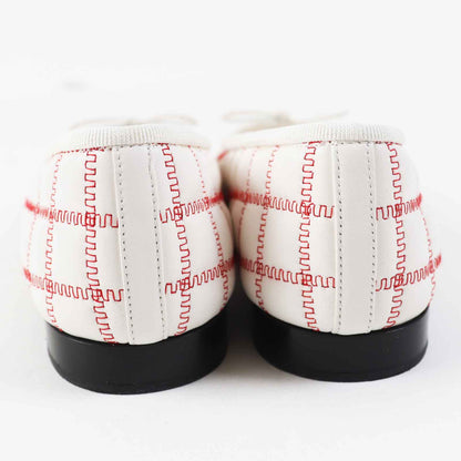 CHANEL Ballet shoes 24P G45591 Main: Lambskin Black white red ballerina Women 36