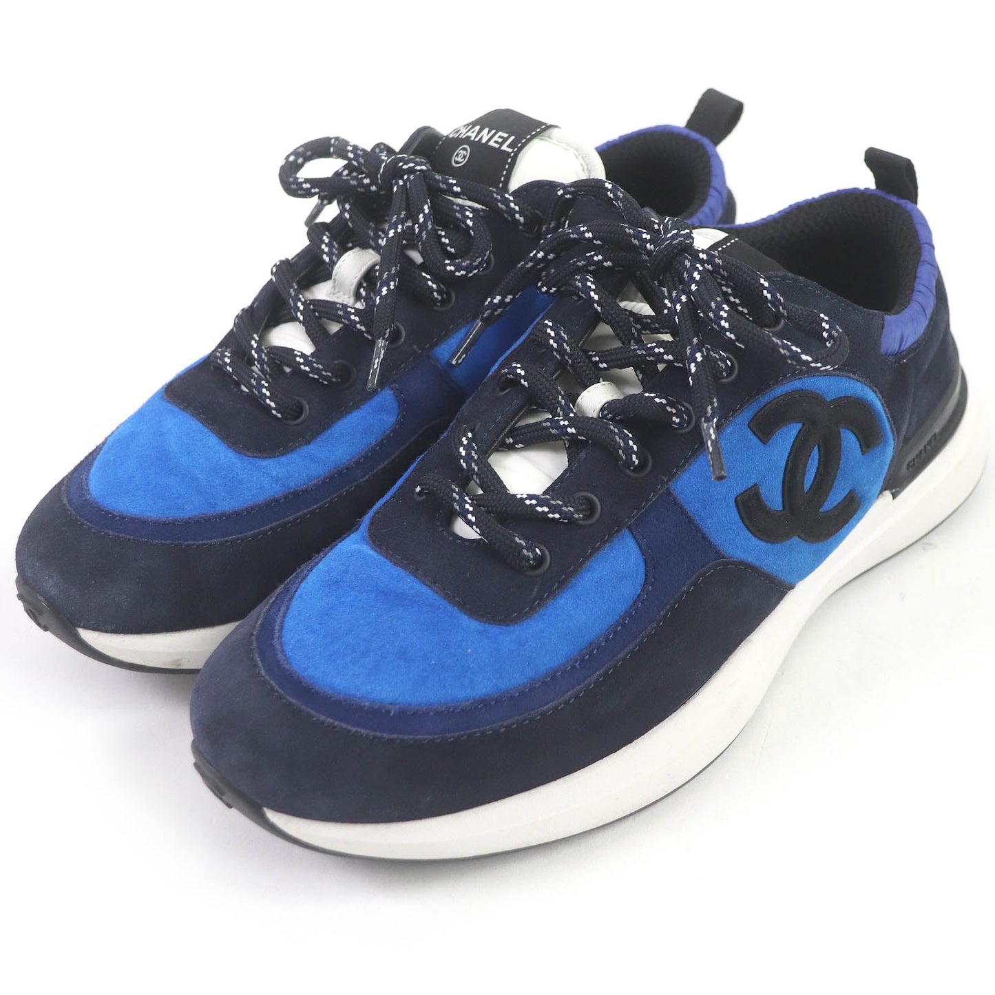 CHANEL Low cut sneakers G38484 Part: suede leather blue mens 41