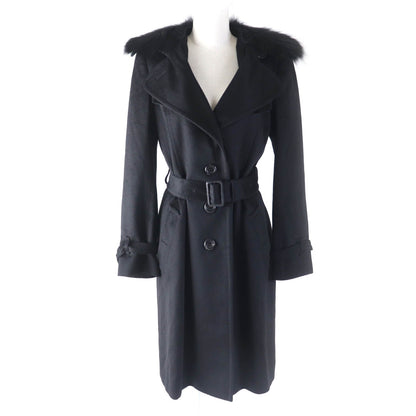 BURBERRY LONDON coat FN344-925-09 Outer: 87% wool, Outer: 13% cashmere, Part: leather, Lining: cupra, Fur: fox black Women 38
