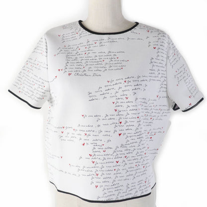 Christian Dior Short sleeve knit 454S36AM552 Main: 57% rayon, 29% nylon, 12% polyester, 2% polyurethane White type Je Vous Adore Technical Women 42