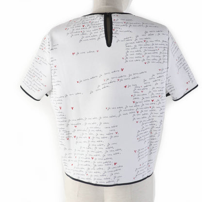 Christian Dior Short sleeve knit 454S36AM552 Main: 57% rayon, 29% nylon, 12% polyester, 2% polyurethane White type Je Vous Adore Technical Women 42