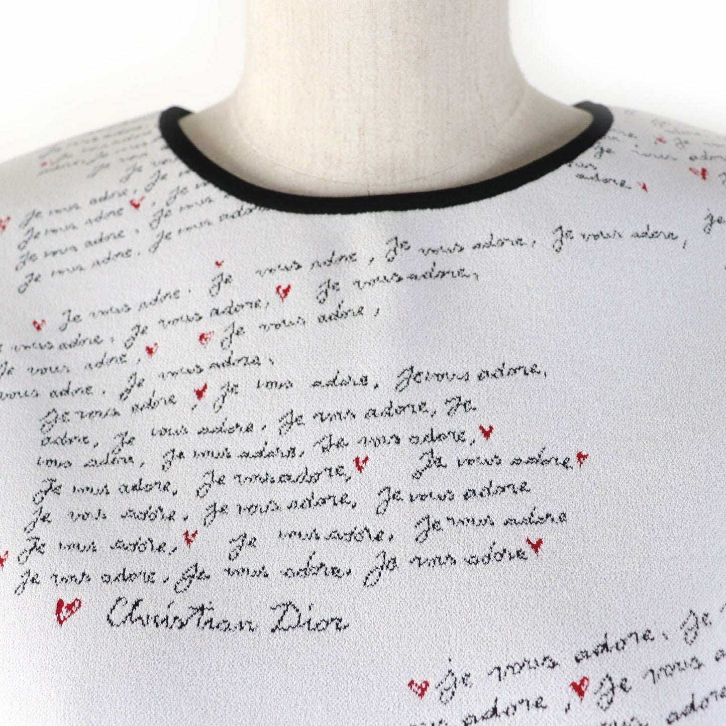 Christian Dior Short sleeve knit 454S36AM552 Main: 57% rayon, 29% nylon, 12% polyester, 2% polyurethane White type Je Vous Adore Technical Women 42