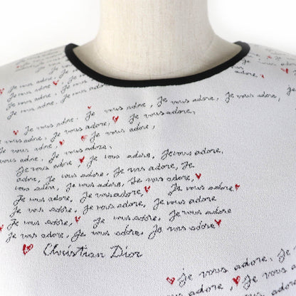 Christian Dior Short sleeve knit 454S36AM552 Main: 57% rayon, 29% nylon, 12% polyester, 2% polyurethane White type Je Vous Adore Technical Women 42