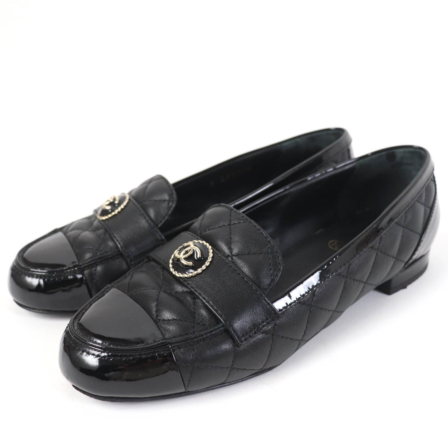 CHANEL Ballet shoes 23B G45122 Main: Leather, Main: Patent leather black Women 36 1/2C