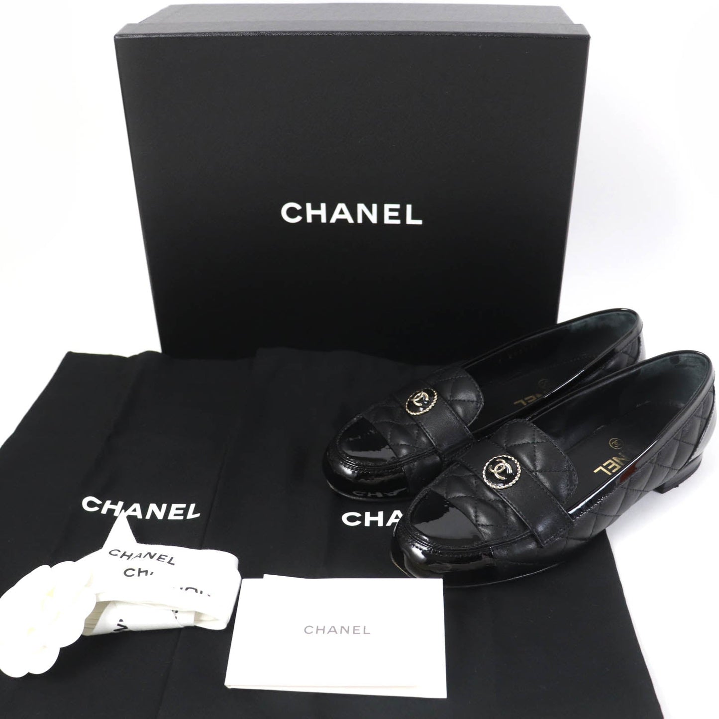 CHANEL Ballet shoes 23B G45122 Main: Leather, Main: Patent leather black Women 36 1/2C
