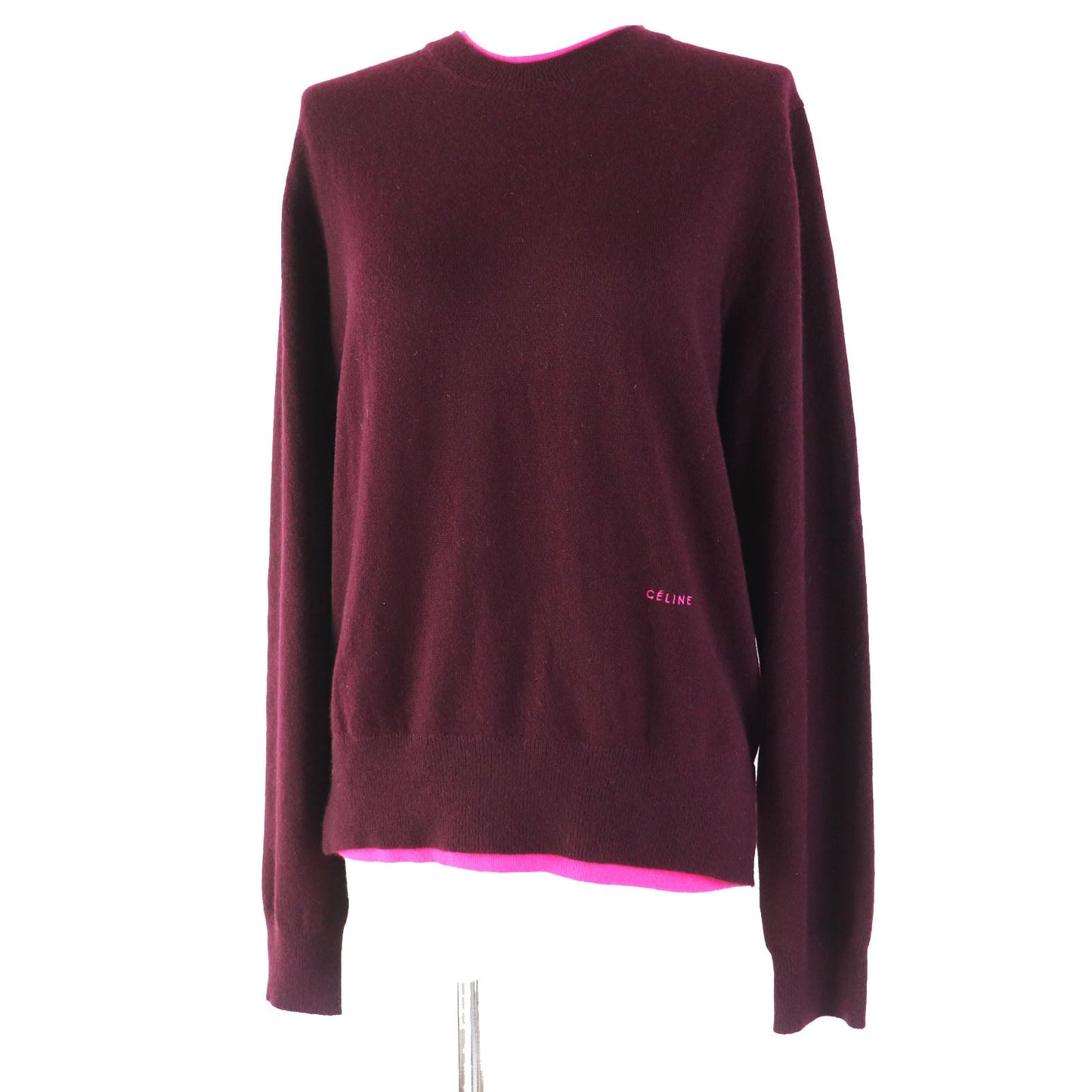 CELINE knit Main: 63% cashmere, Main: 37% wool Bordeaux Pink Phoebe Philo Women M