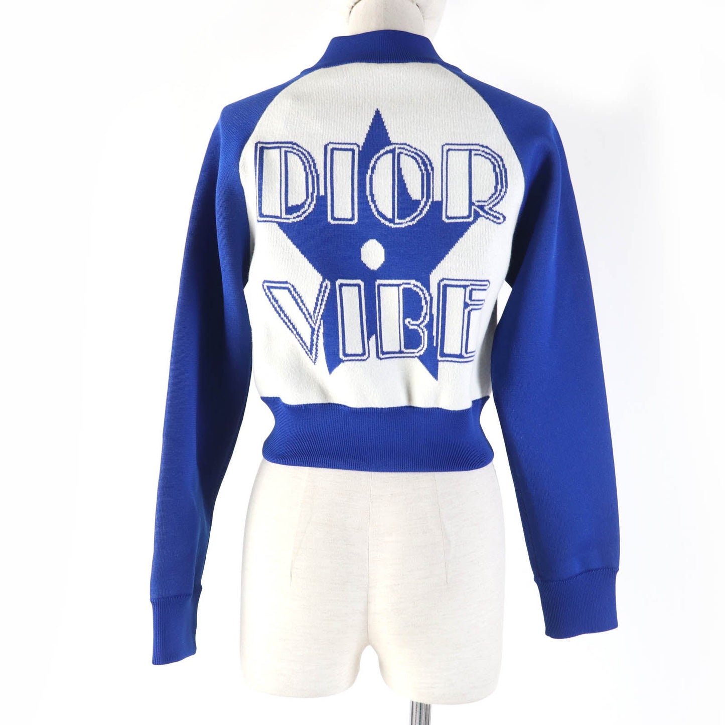 Christian Dior Jacket 224V50AM110 Main: 57% polyester, 37% cashmere, 5% nylon, 1% polyurethane Blue Ivory VIBE Women 38