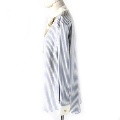 CELINE Long sleeve shirt 2C904562T Outer: 100% silk, Main: 69% acetate, Main: 31% silk Blue white Women 38