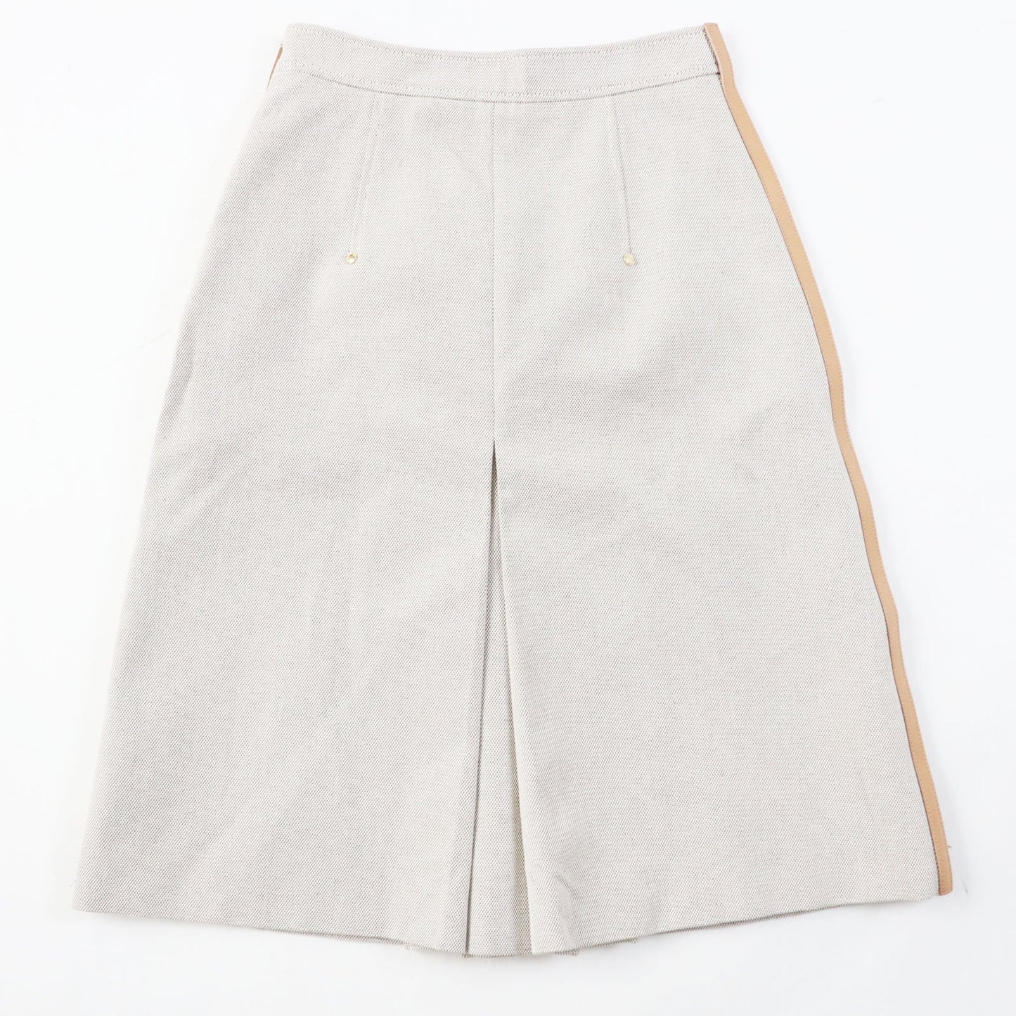 BURBERRY skirt Outer material: 100% cotton, Lining: 100% cupra, Leather part: cowhide Beige brown Women 36