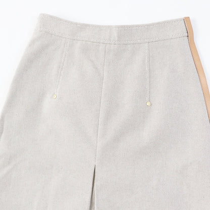 BURBERRY skirt Outer material: 100% cotton, Lining: 100% cupra, Leather part: cowhide Beige brown Women 36