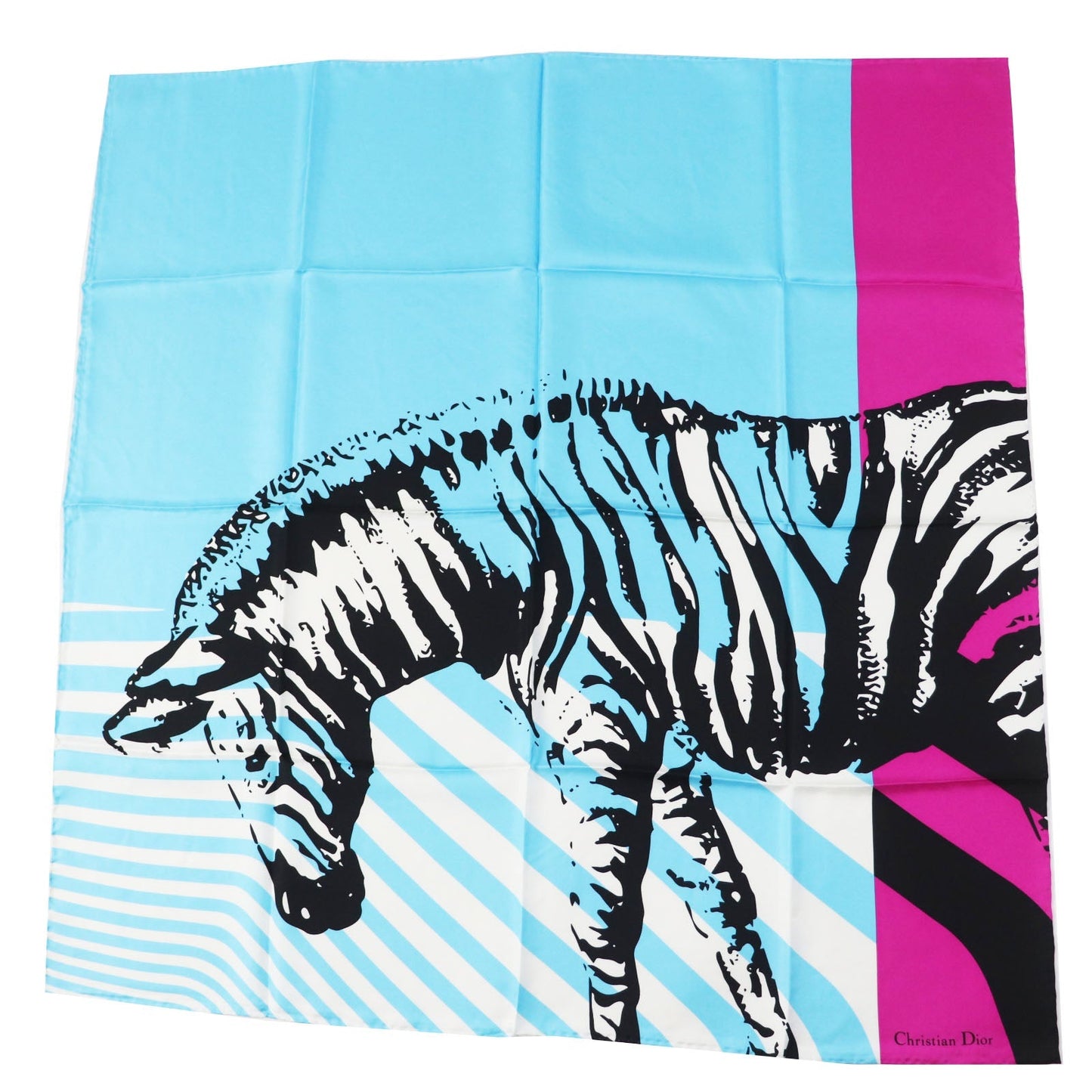 Christian Dior scarf Main: 100% silk Light blue purple D - Jungle Pop Women