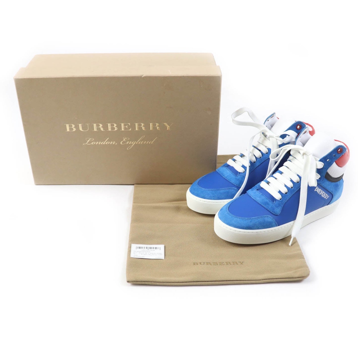 BURBERRY High cut sneakers Main: Leather, Part: Suede leather BRIGHT SKY BLUE Women 37