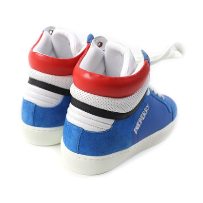BURBERRY High cut sneakers Main: Leather, Part: Suede leather BRIGHT SKY BLUE Women 37