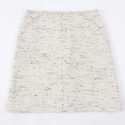 CHANEL skirt 03C P20369 Outer: 92% wool, Outer: 4% polyamide (nylon), Outer: 4% viscose, Lining: 100% silk Light Beige Multi Women 46