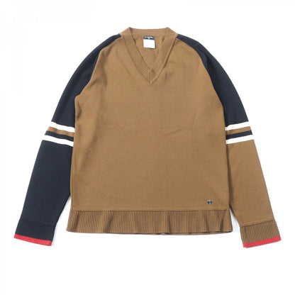 CHANEL knit 07A P31881 Main: 100% wool Brown black mens 50