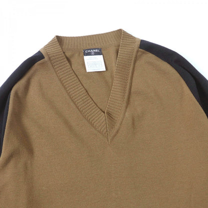 CHANEL knit 07A P31881 Main: 100% wool Brown black mens 50