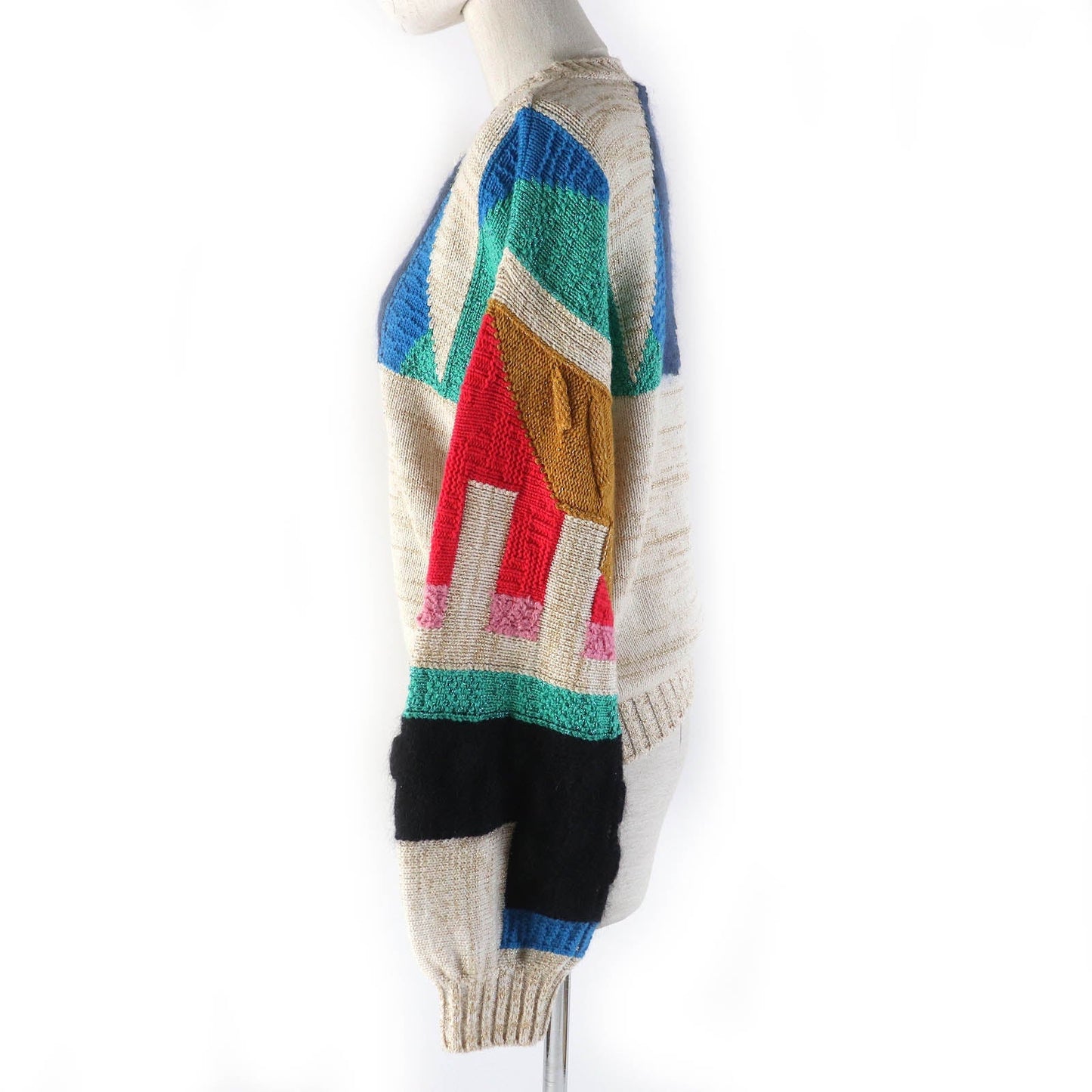 CHANEL knit 19A  P61670 Main: 67% cashmere, Main: 17% polyester, Main: 6% silk, Main: 5% mohair, Main: 3% polyamide Beige multicolor Women 38
