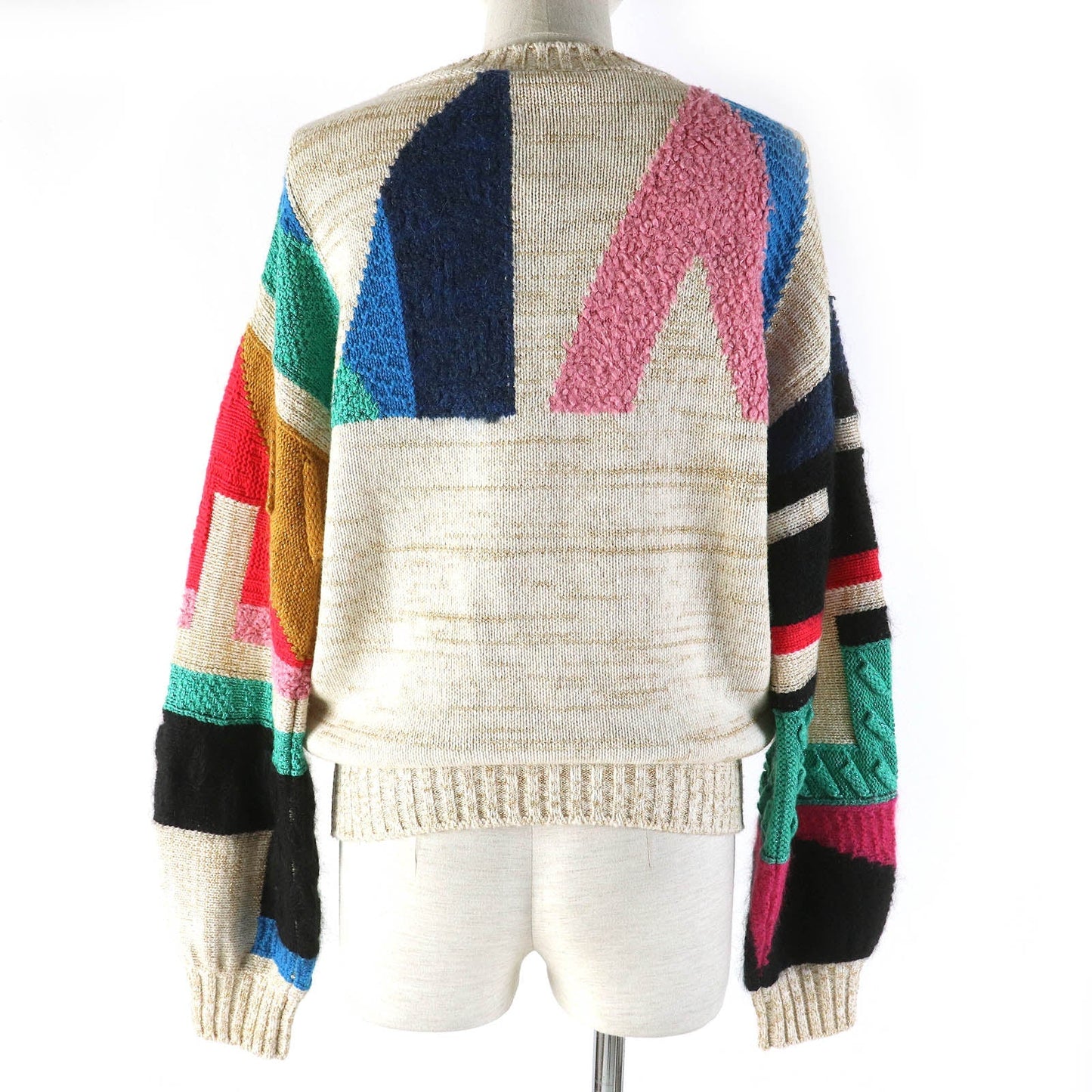 CHANEL knit 19A  P61670 Main: 67% cashmere, Main: 17% polyester, Main: 6% silk, Main: 5% mohair, Main: 3% polyamide Beige multicolor Women 38