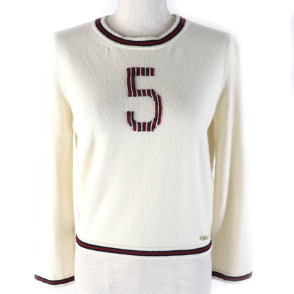 CHANEL knit P70307K10000 Main: 100% cashmere Ivory red navy No5 Women 38