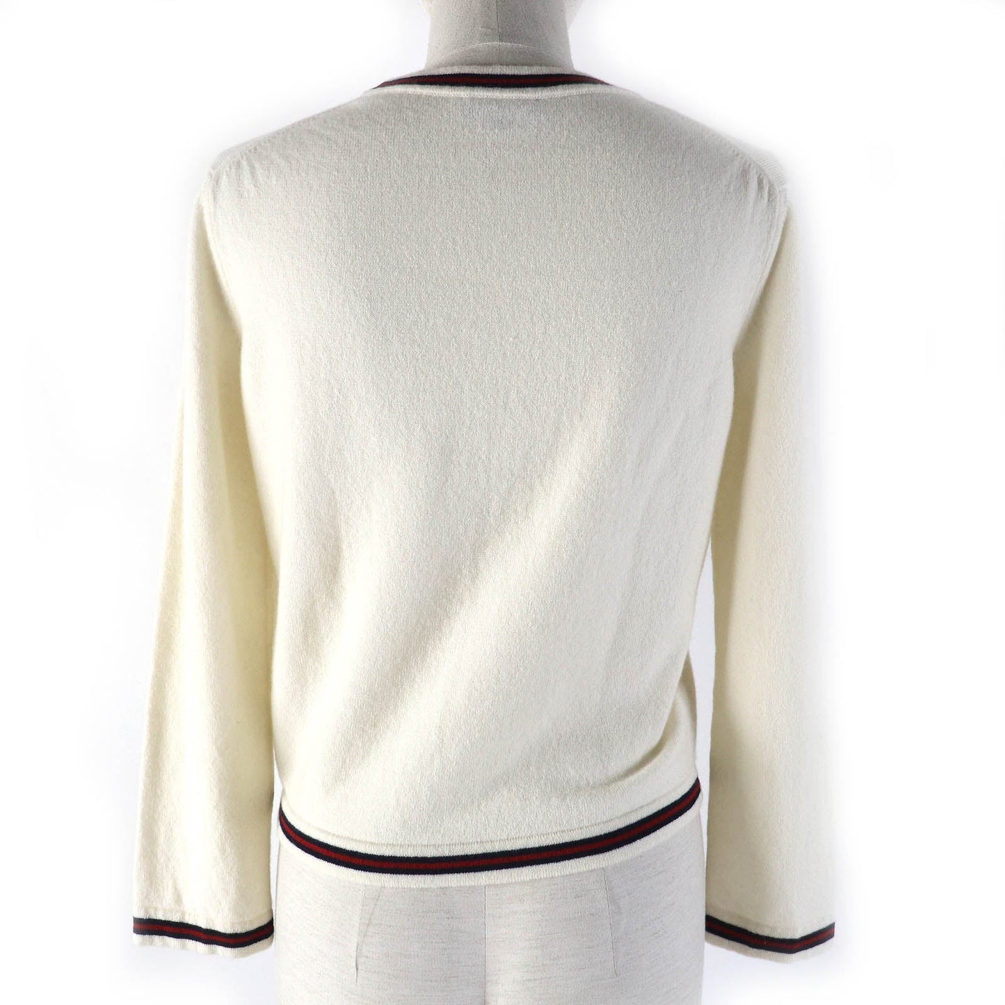 CHANEL knit P70307K10000 Main: 100% cashmere Ivory red navy No5 Women 38