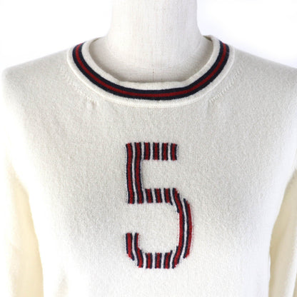 CHANEL knit P70307K10000 Main: 100% cashmere Ivory red navy No5 Women 38