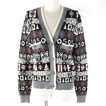 CHANEL cardigan P62167K47783 Main: 100% cashmere Gray White Black Brown Women 36