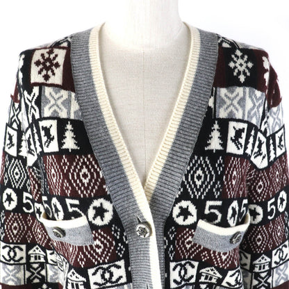 CHANEL cardigan P62167K47783 Main: 100% cashmere Gray White Black Brown Women 36