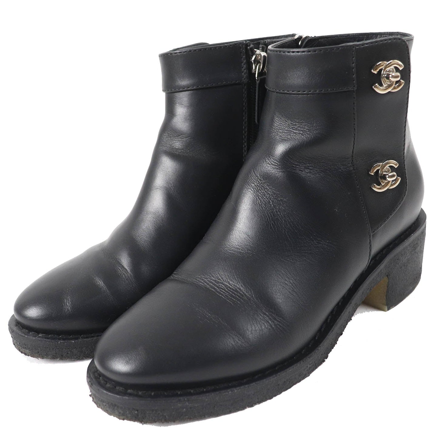 CHANEL short boots G31204 Main: Leather black Women 36