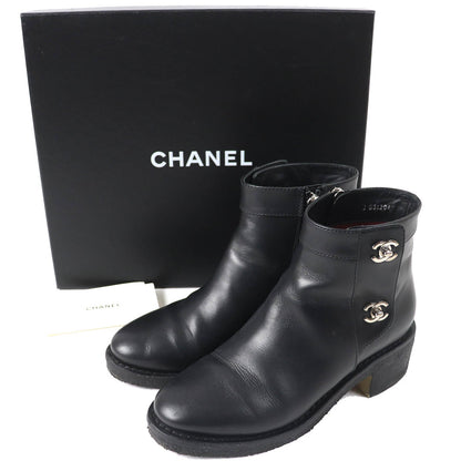 CHANEL short boots G31204 Main: Leather black Women 36