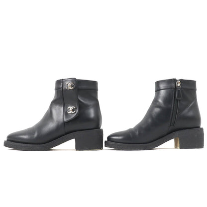 CHANEL short boots G31204 Main: Leather black Women 36