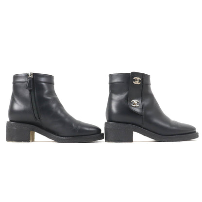CHANEL short boots G31204 Main: Leather black Women 36