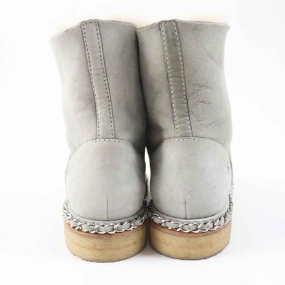 CHANEL boots G34113 Main: Mouton Light gray black Women 36