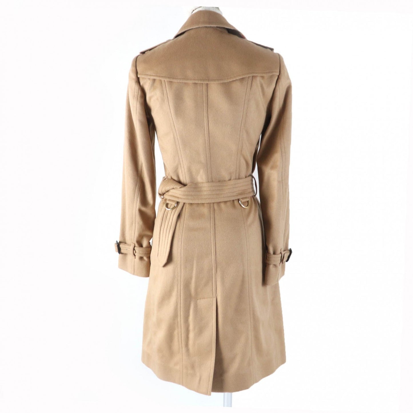 BURBERRY LONDON trench coat Main: 100% cashmere, Part: 66% wool, Part: 22% nylon, Part: 12% cashmere, Sleeve lining: 100% viscose (rayon) Brown SANDRINGHAM Sandringham Women 36