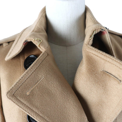 BURBERRY LONDON trench coat Main: 100% cashmere, Part: 66% wool, Part: 22% nylon, Part: 12% cashmere, Sleeve lining: 100% viscose (rayon) Brown SANDRINGHAM Sandringham Women 36