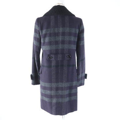 BURBERRY LONDON coat Outer: 84% wool, Outer: 16% polyester, Lining: Cupra, Fur: Mouton Purple gray Women 38