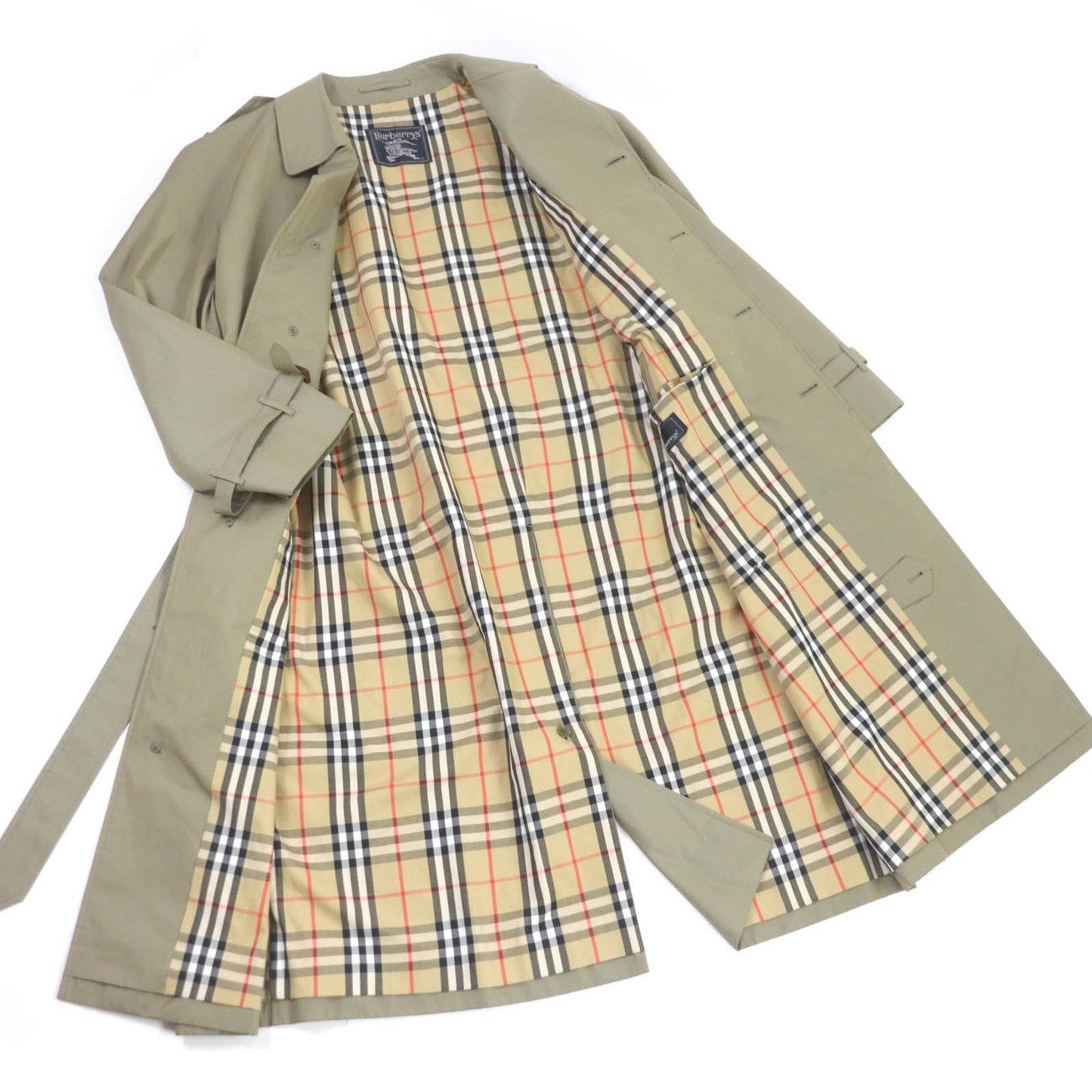 BURBERRY trench coat Outer: 100% cotton, Lining: cotton, Sleeve lining: polyester green mens 94 175