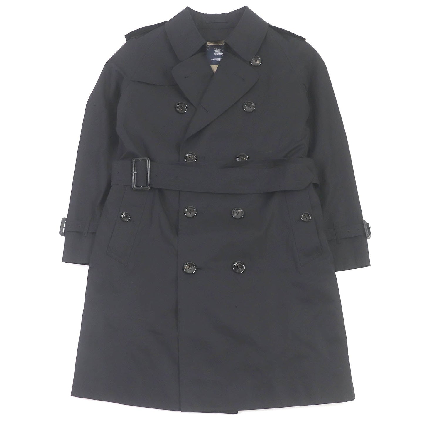 BURBERRY LONDON trench coat Outer: 100% cotton, Sleeve lining: polyester, Lining: cotton, Leather part: cowhide, Liner: 100% wool black mens L