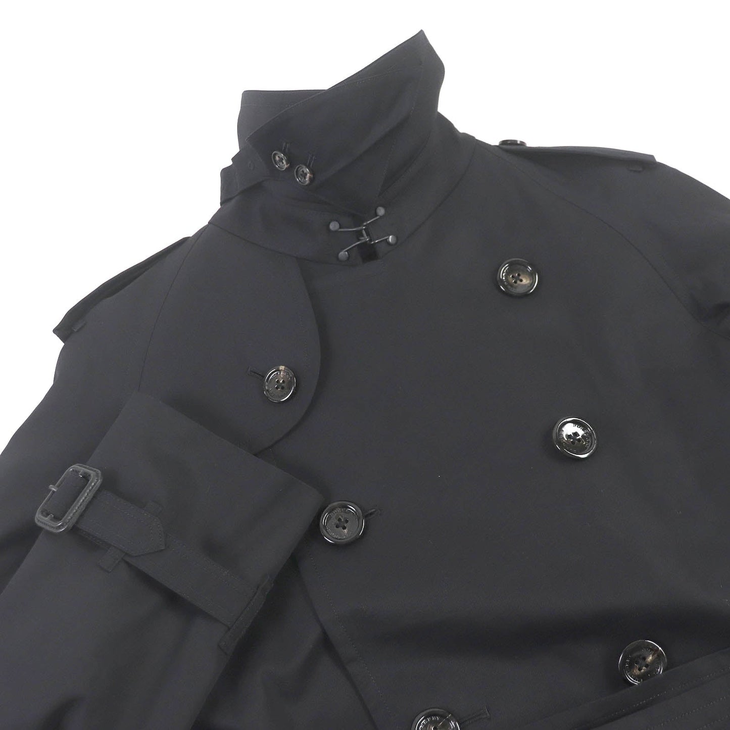 BURBERRY LONDON trench coat Outer: 100% cotton, Sleeve lining: polyester, Lining: cotton, Leather part: cowhide, Liner: 100% wool black mens L