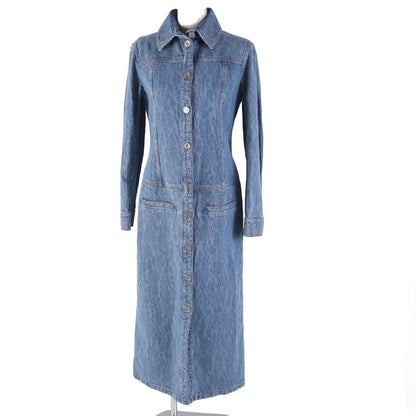 CHANEL coat P45071 Main: 100% cotton, some parts: 65% polyester, some parts: 35% cotton Indigo blue Women 36