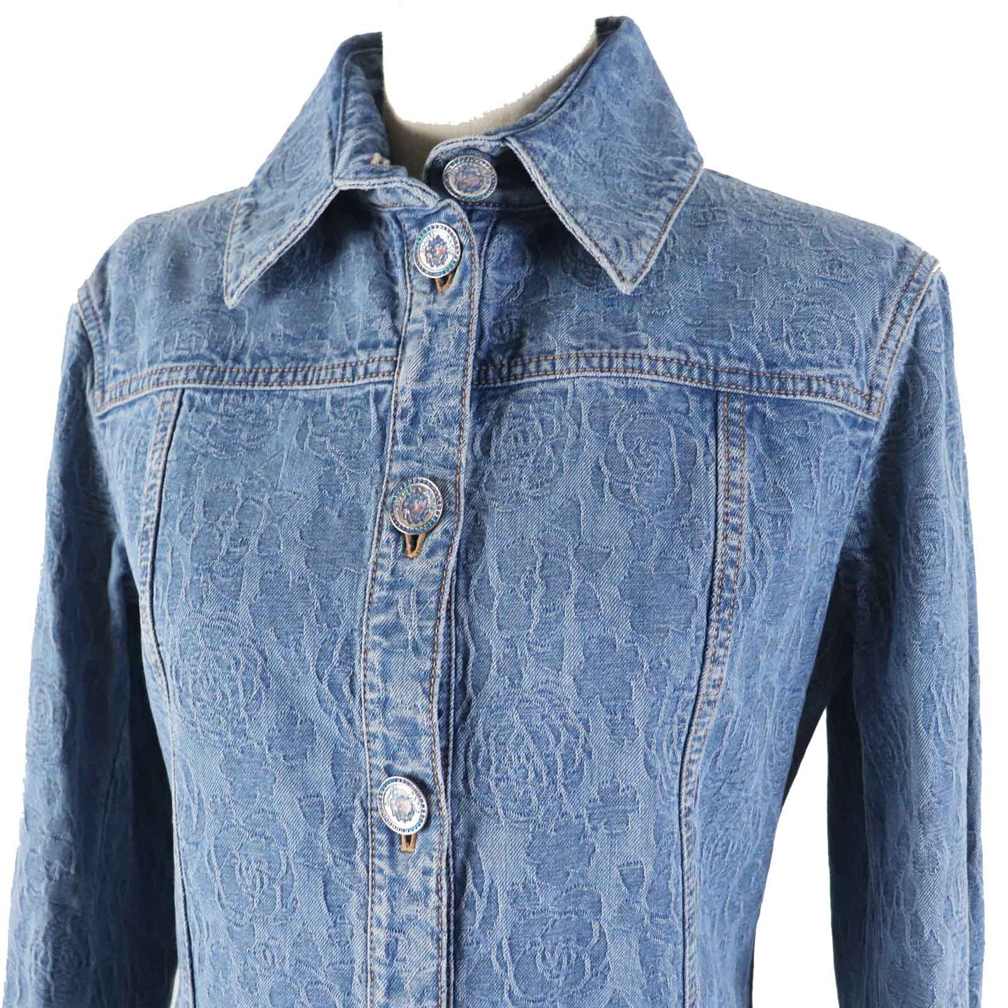 CHANEL coat P45071 Main: 100% cotton, some parts: 65% polyester, some parts: 35% cotton Indigo blue Women 36