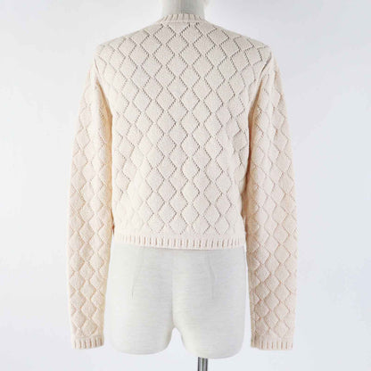 CHANEL cardigan 23S P74515 Outer: 86% cotton, Outer: 14% polyamide, Part: 78% cotton, Part: 21% polyamide, Part: 1% polyurethane Light orange Women 36