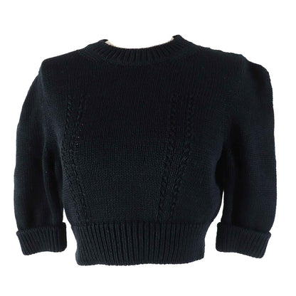 CHANEL Short sleeve knit 22S P72760 Outer: 78% cotton, Outer: 22% polyamide, Part: 80% cotton, Part: 20% polyamide black Women 36