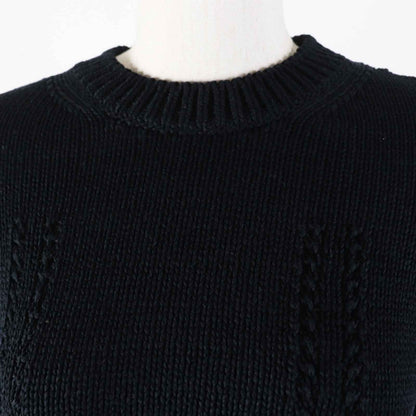 CHANEL Short sleeve knit 22S P72760 Outer: 78% cotton, Outer: 22% polyamide, Part: 80% cotton, Part: 20% polyamide black Women 36