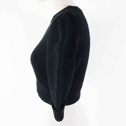 CHANEL Short sleeve knit 22S P72760 Outer: 78% cotton, Outer: 22% polyamide, Part: 80% cotton, Part: 20% polyamide black Women 36