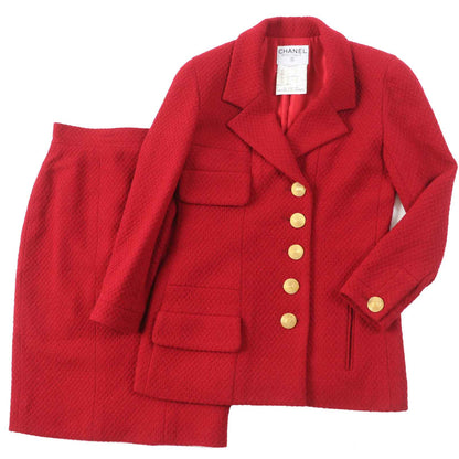 CHANEL setup 20450 Outer: 99% wool, Outer: 1% Lycra, Lining: 100% silk Red Women 38