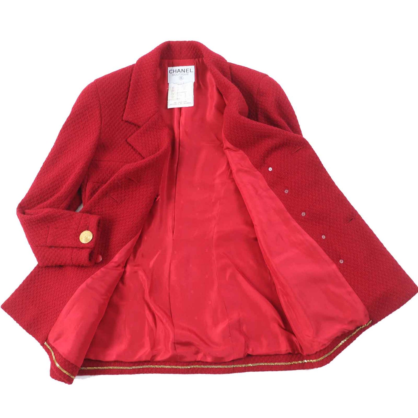 CHANEL setup 20450 Outer: 99% wool, Outer: 1% Lycra, Lining: 100% silk Red Women 38