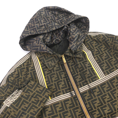 FENDI Mountain Hoodie FW0956 Outer material: 62% polyester, Outer material: 33% cotton, Outer material: 5% acrylic, Lining: 100% polyester, Part: 100% polyurethane Brown mens 44