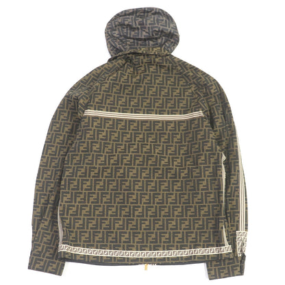 FENDI Mountain Hoodie FW0956 Outer material: 62% polyester, Outer material: 33% cotton, Outer material: 5% acrylic, Lining: 100% polyester, Part: 100% polyurethane Brown mens 44