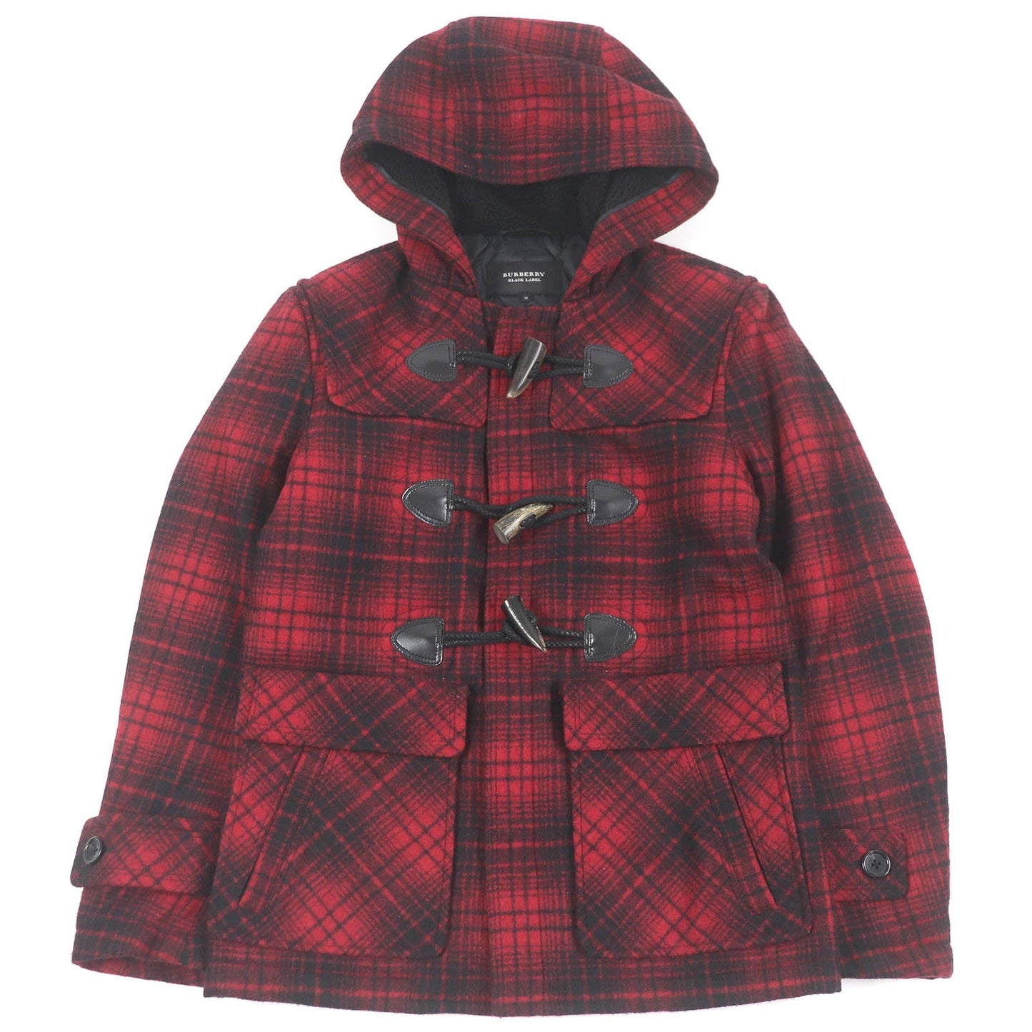 BURBERRY BLACK LABEL Duffel coat Outer material: 80% wool, Outer material: 13% nylon, Outer material: 5% polyester, Outer material: 2% acrylic, Lining: 100% polyester Red black mens M
